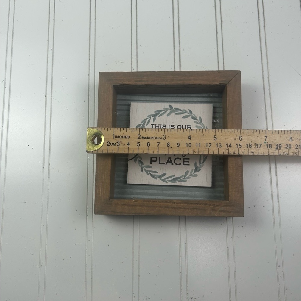 Wooden Sign Duo โ โThis Is Our Happy Placeโ & Inspirational Quote Block Decor - Picture 6 of 7